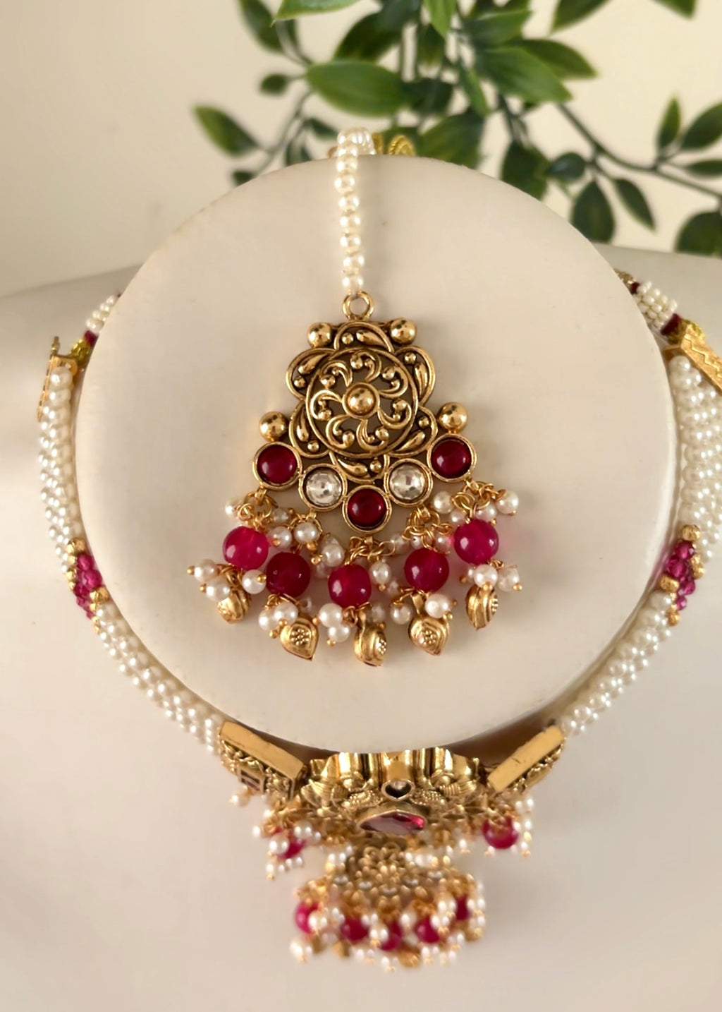 AMIRA - Heritage Gold Plated Necklace/Choker Set