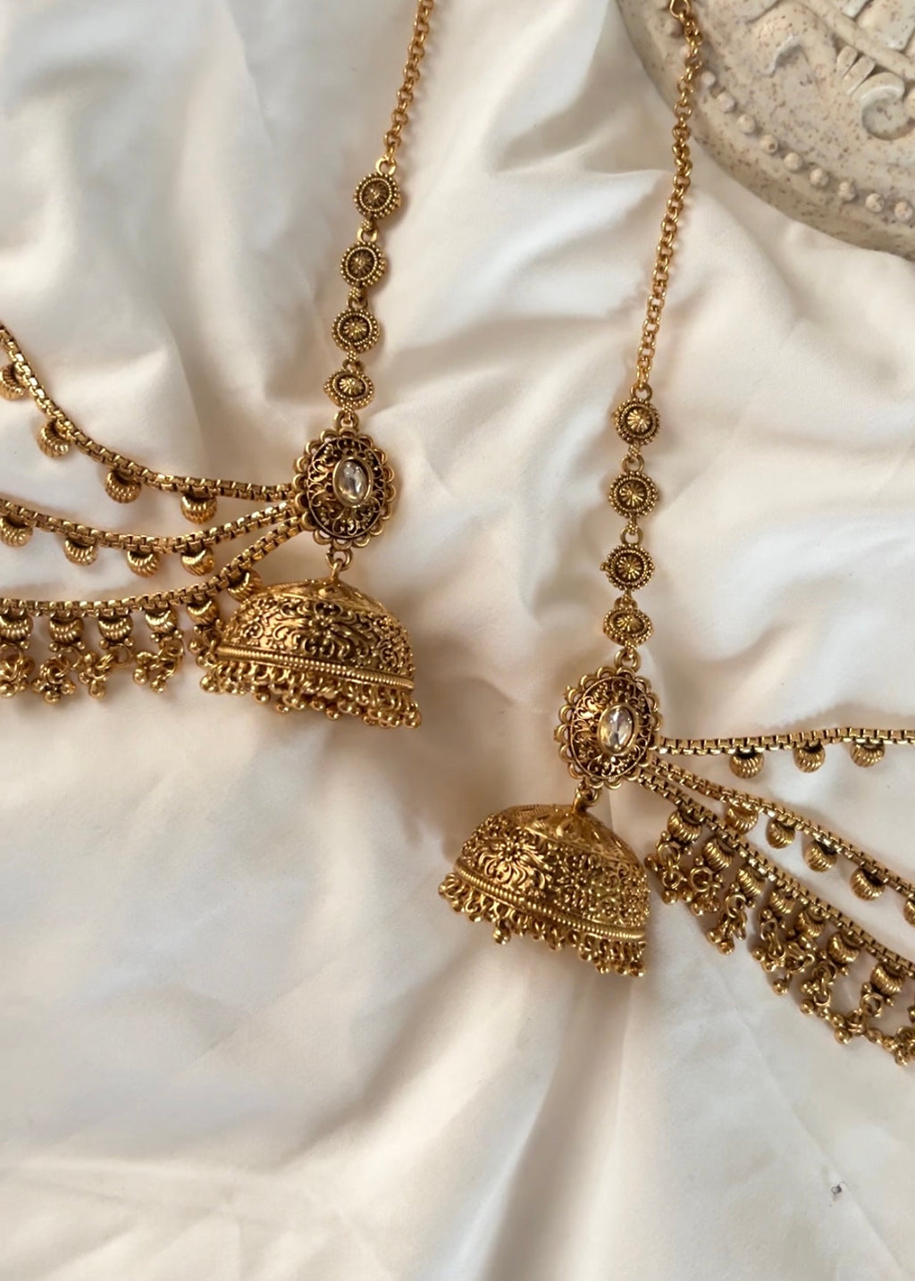 AMAL - Gold Plated Jhumka Sahara (Detachable)