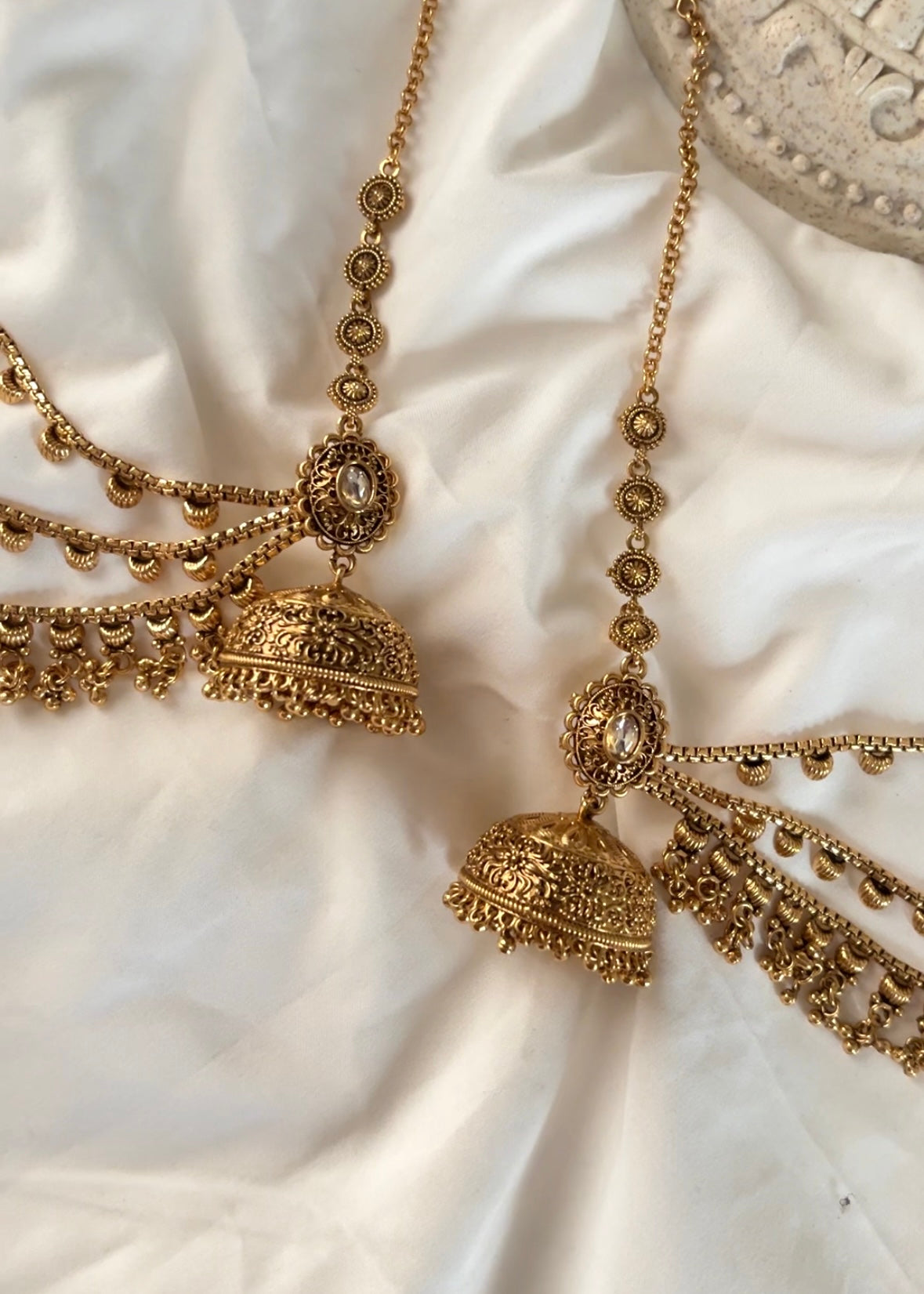 AMAL - Gold Plated Jhumka Sahara (Detachable)