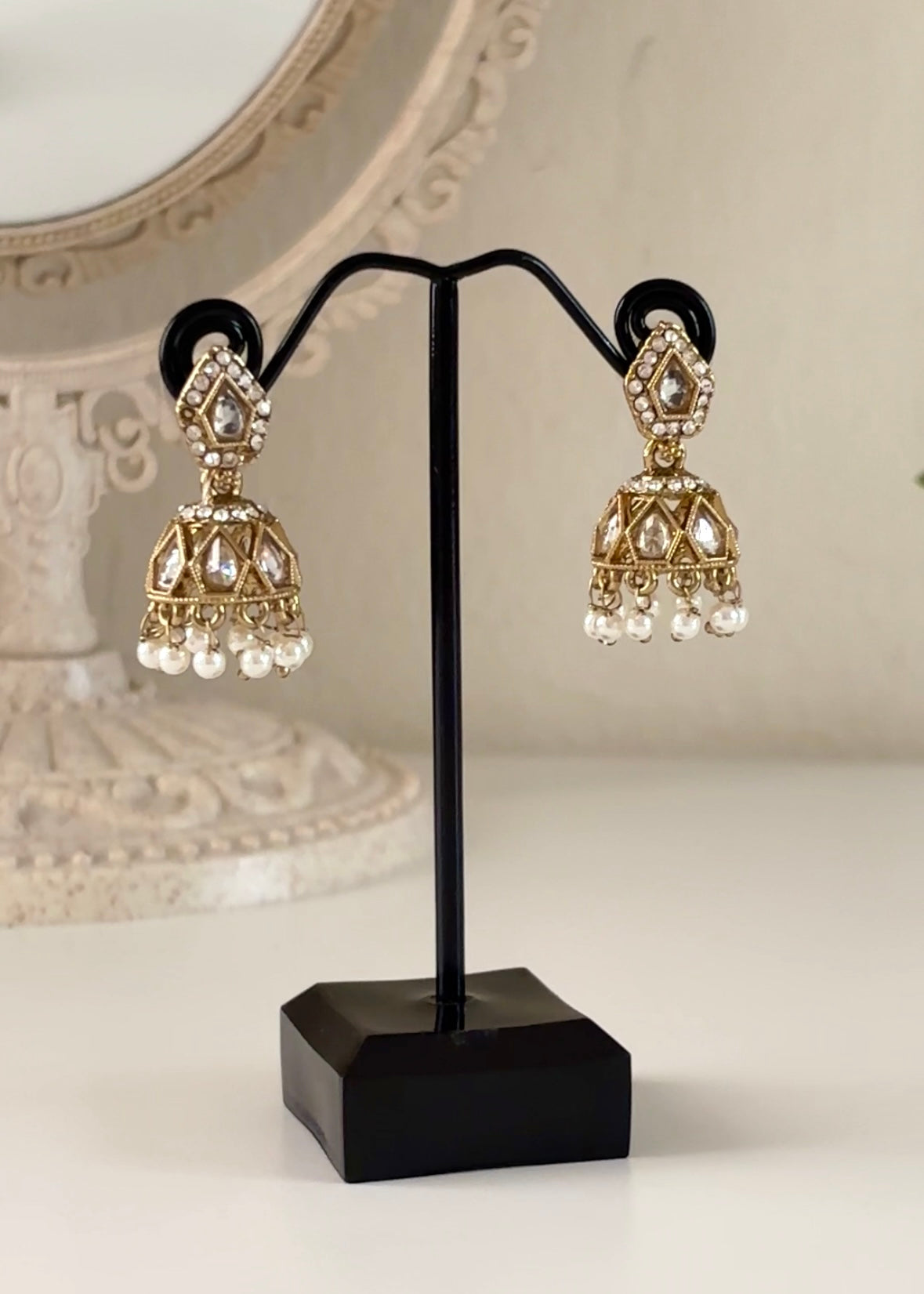 AZAL - White Gold Mini Jhumki