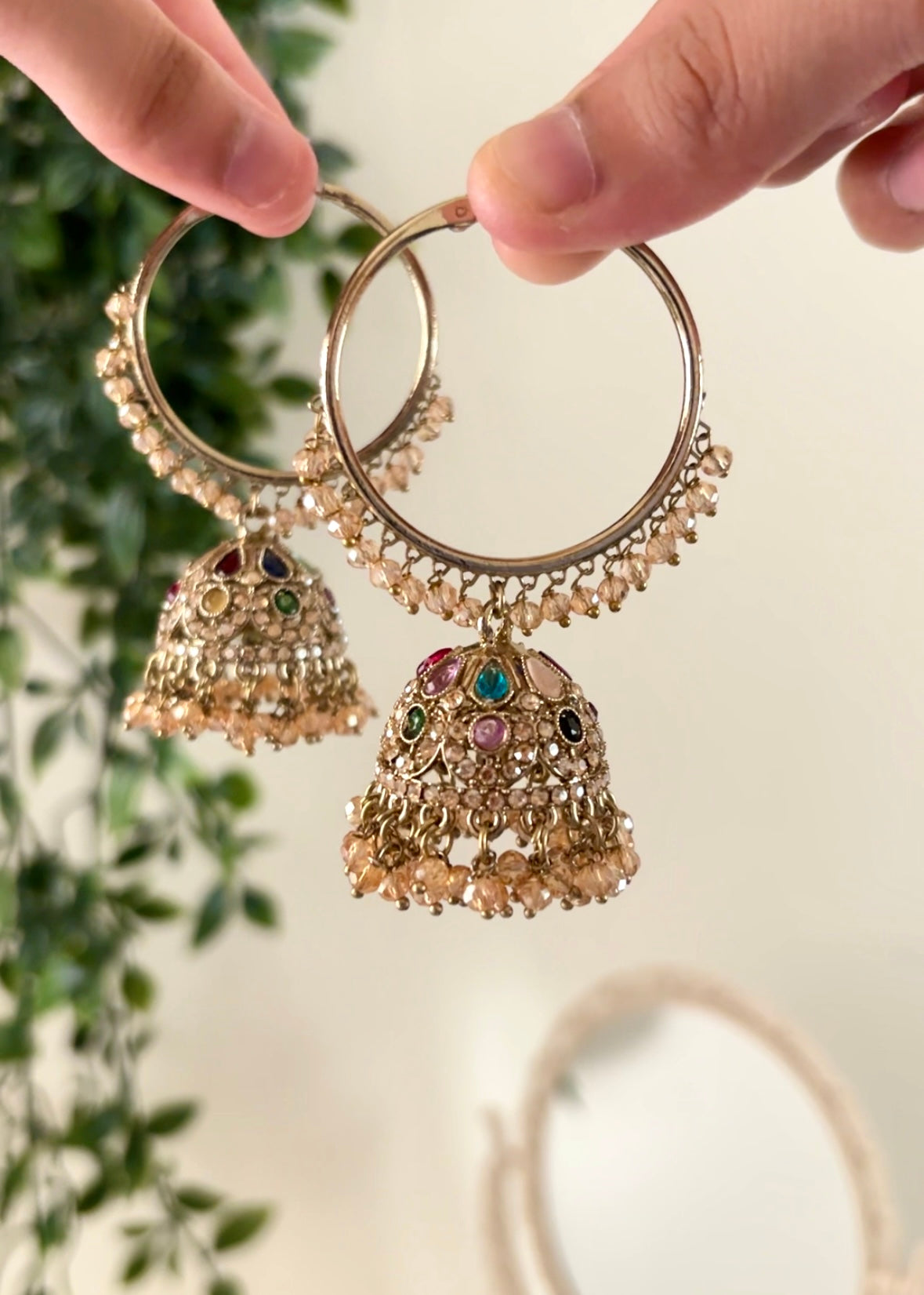 MEHEL - Multi Champagne Jhumka Hoops