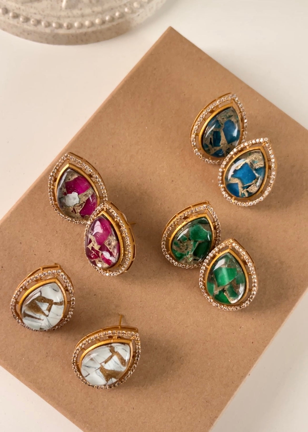 Doublet Stone - Studs Earrings
