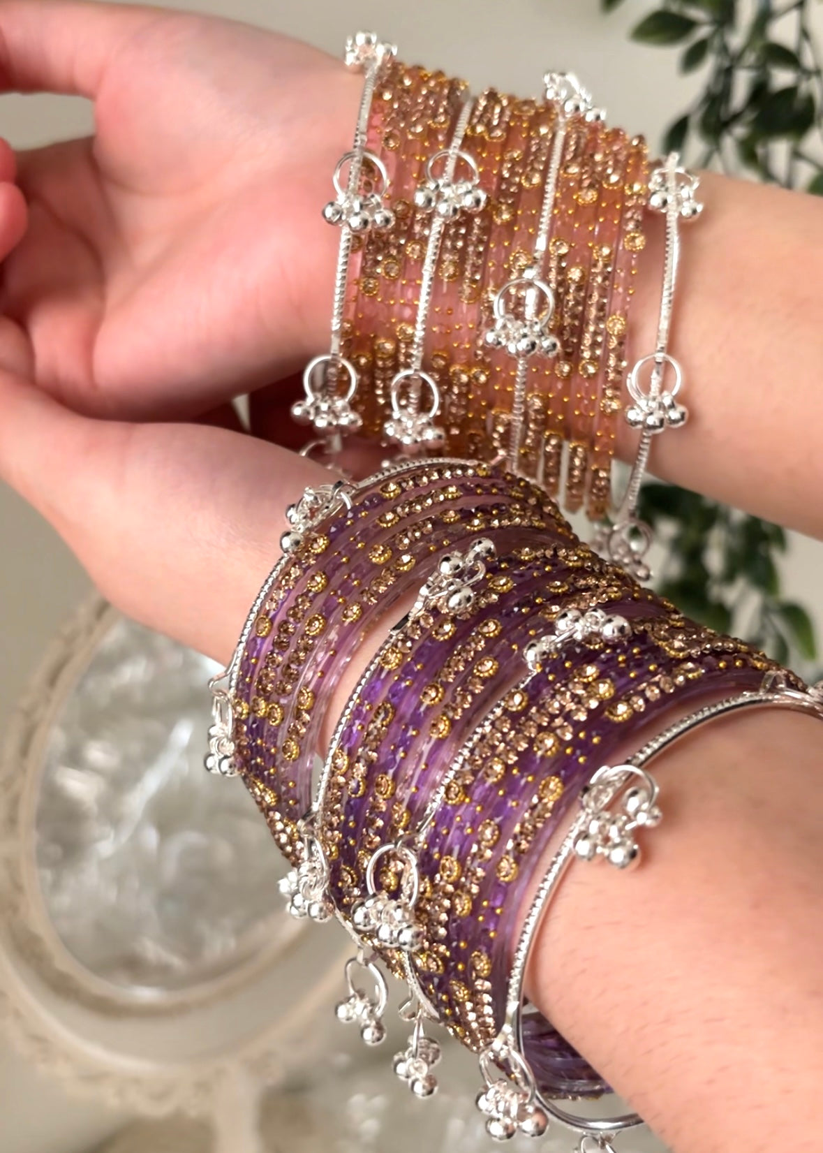 Silver Kashmiri Bangles - Set Of 4