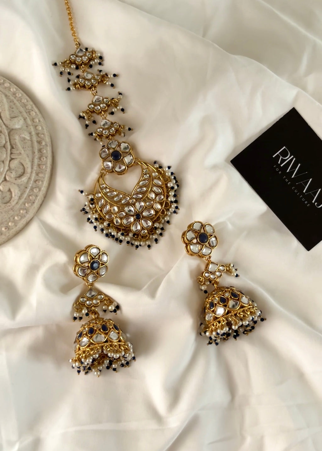 NAIMAL - Kundan Jhumka Tikka Set