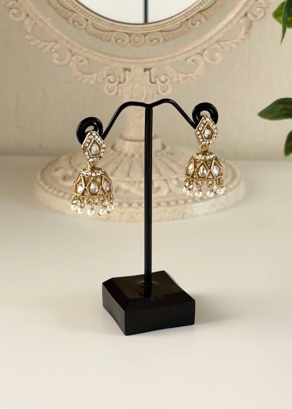 AZAL - White Gold Mini Jhumki