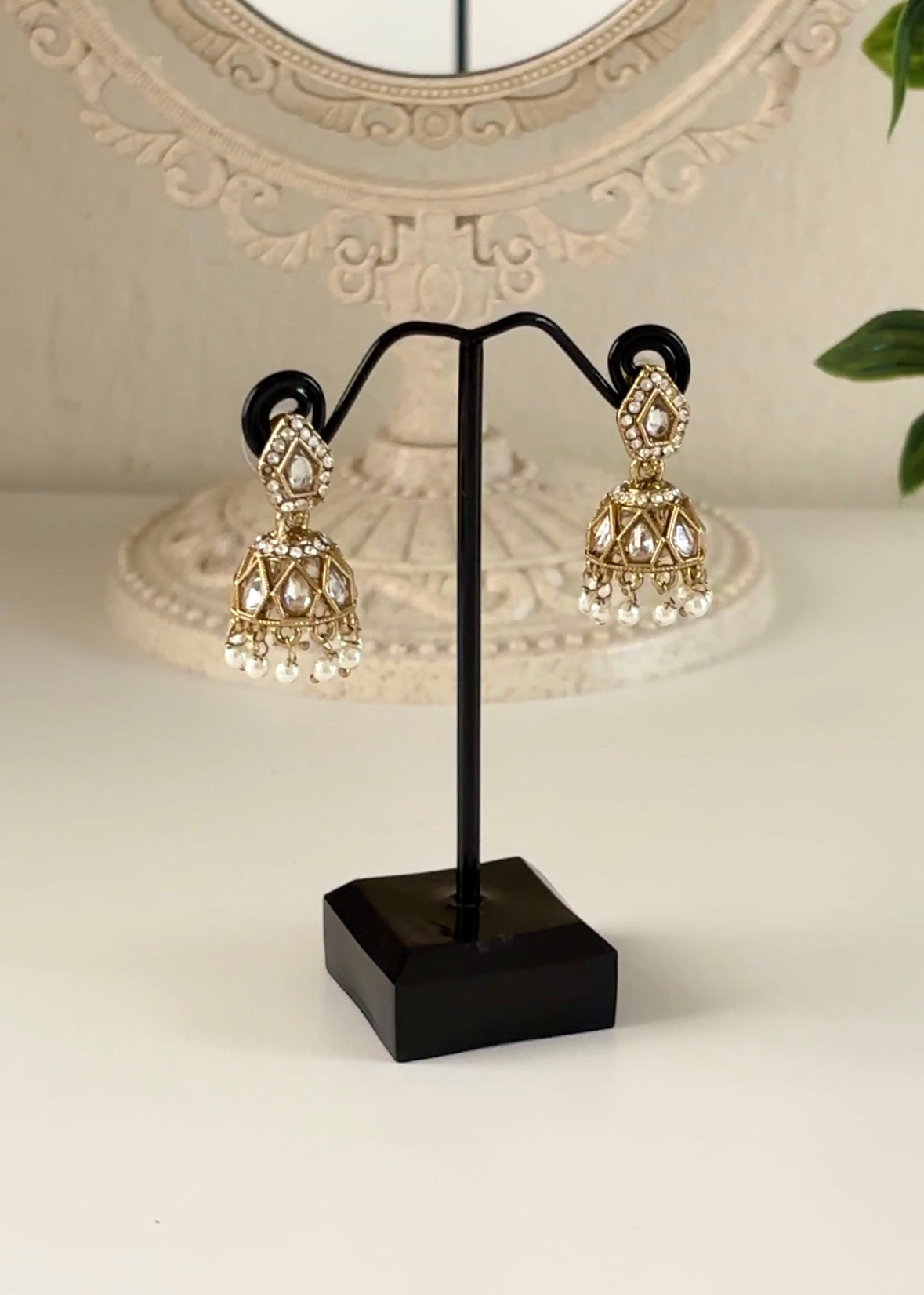 AZAL - White Gold Mini Jhumki