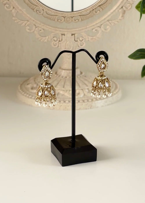 AZAL - White Gold Mini Jhumki