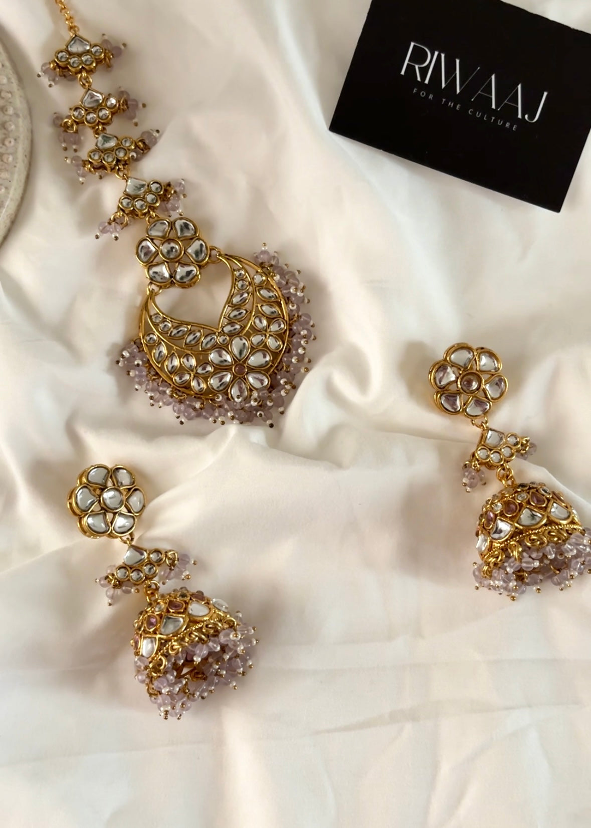 NAIMAL - Kundan Jhumka Tikka Set