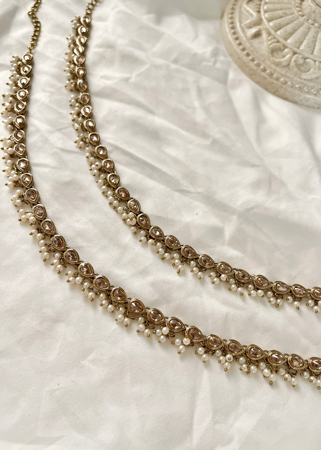 LYRA - Champagne Pearl Anklets (pair)