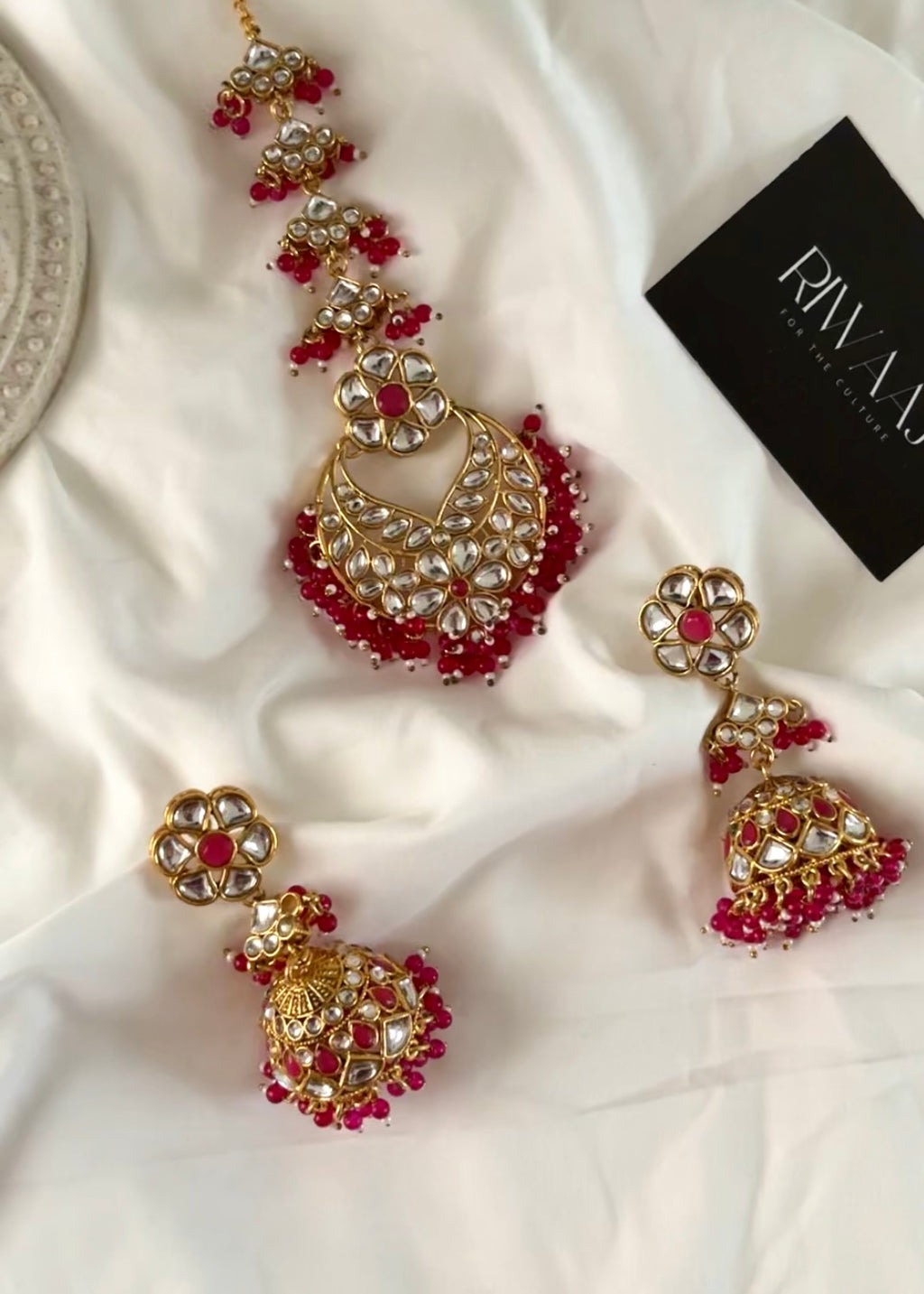 NAIMAL - Kundan Jhumka Tikka Set