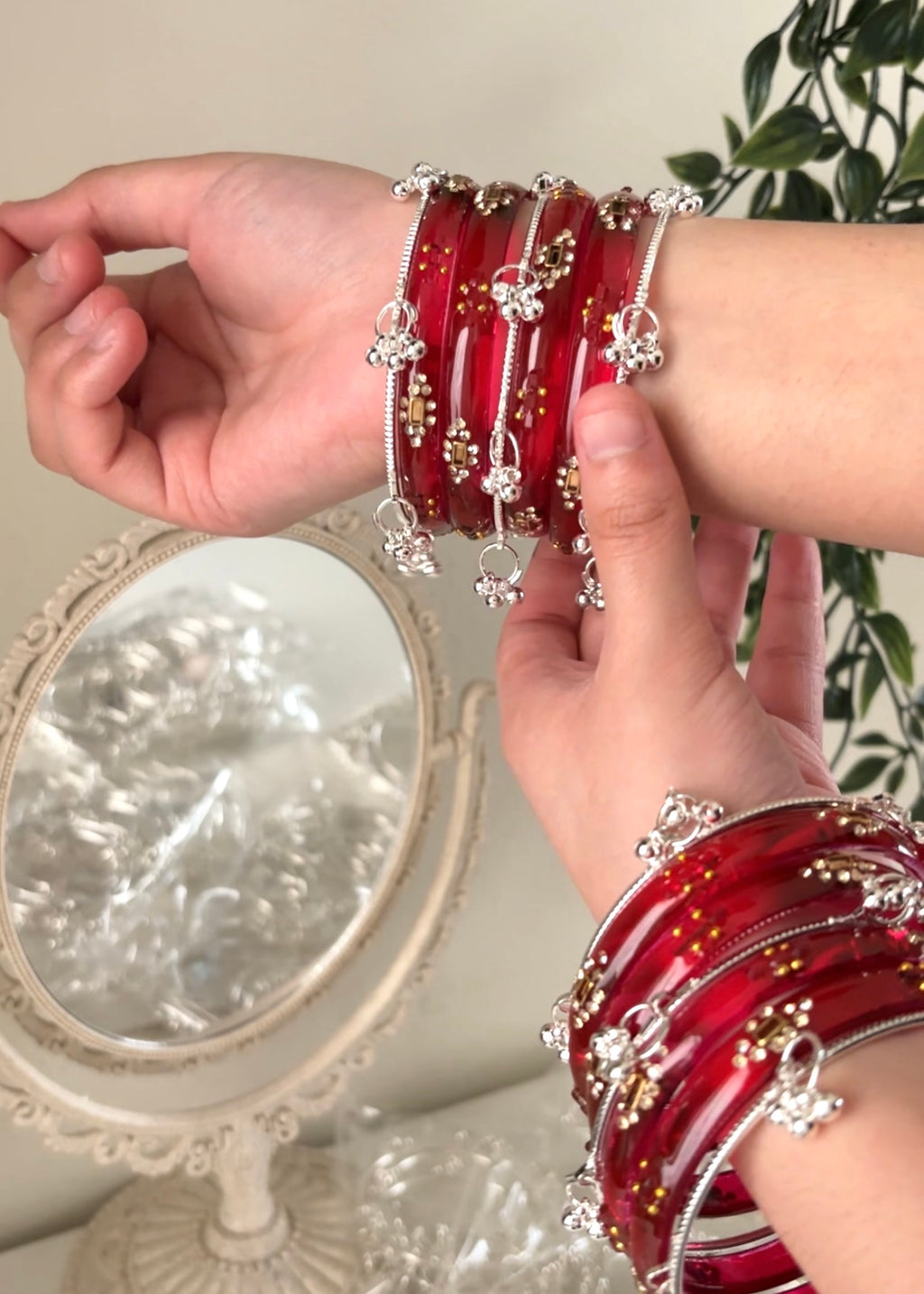 Silver Kashmiri Bangles - Set Of 4