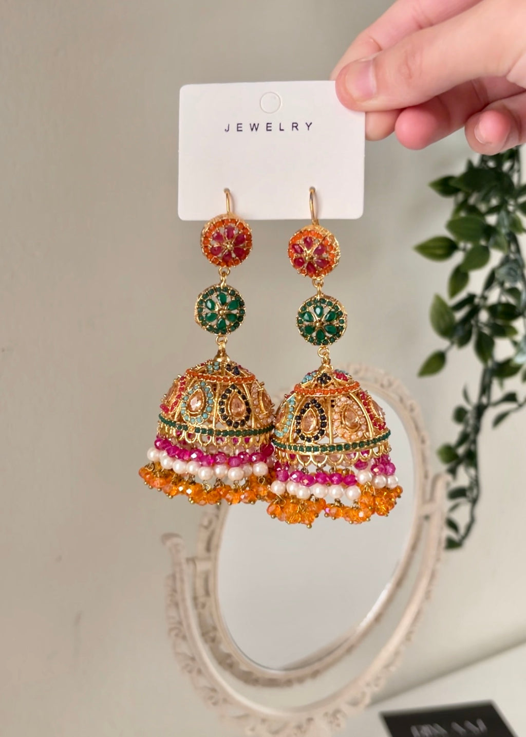SNEHA - Nauratan Oversized Jhumka