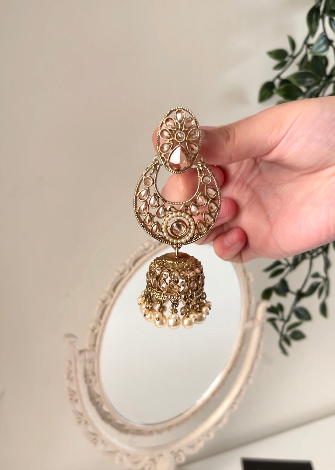 ESHAL - Golden Jhumka - Oversized