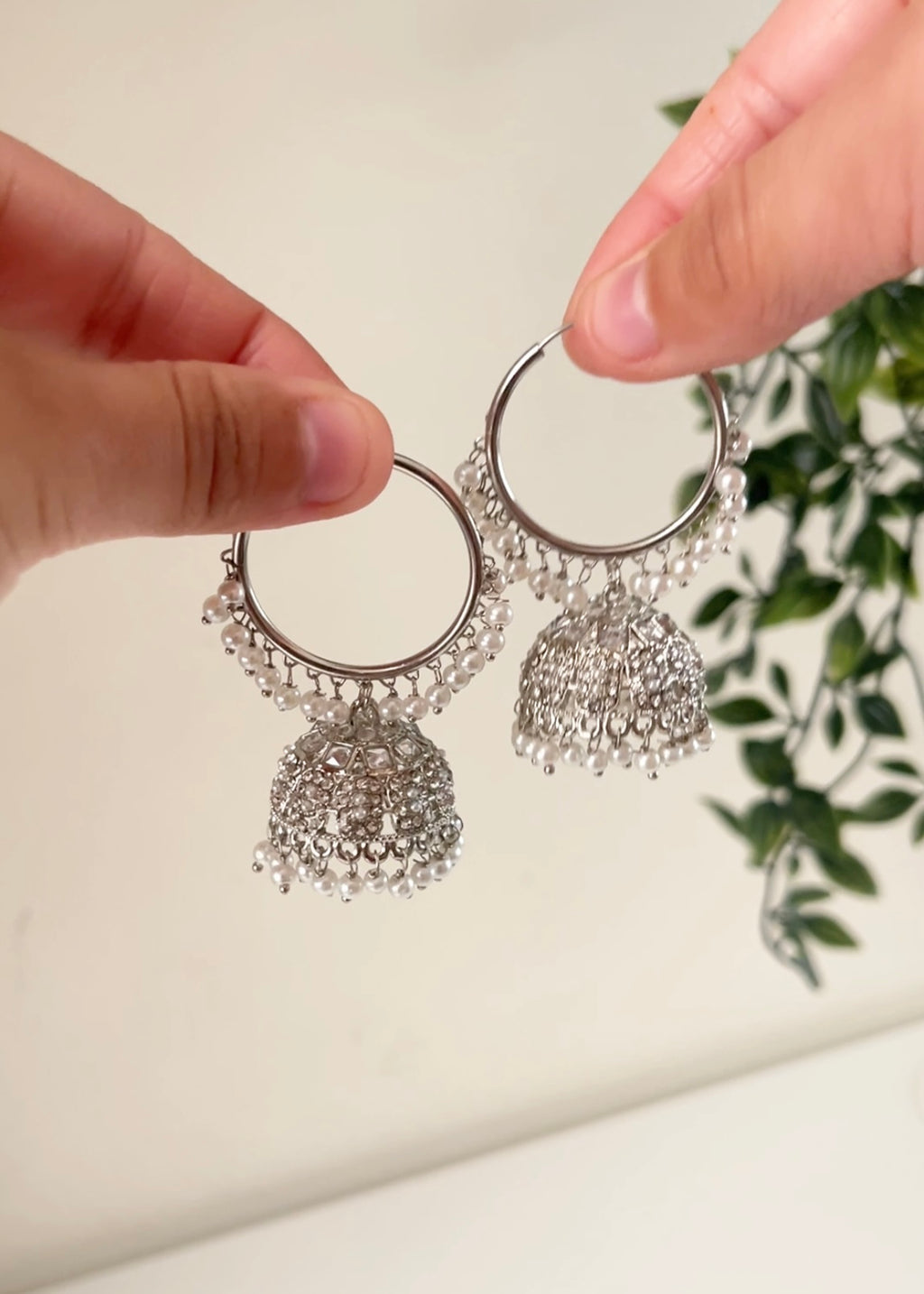 BLANCA - Silver Jhumka Tikka Set