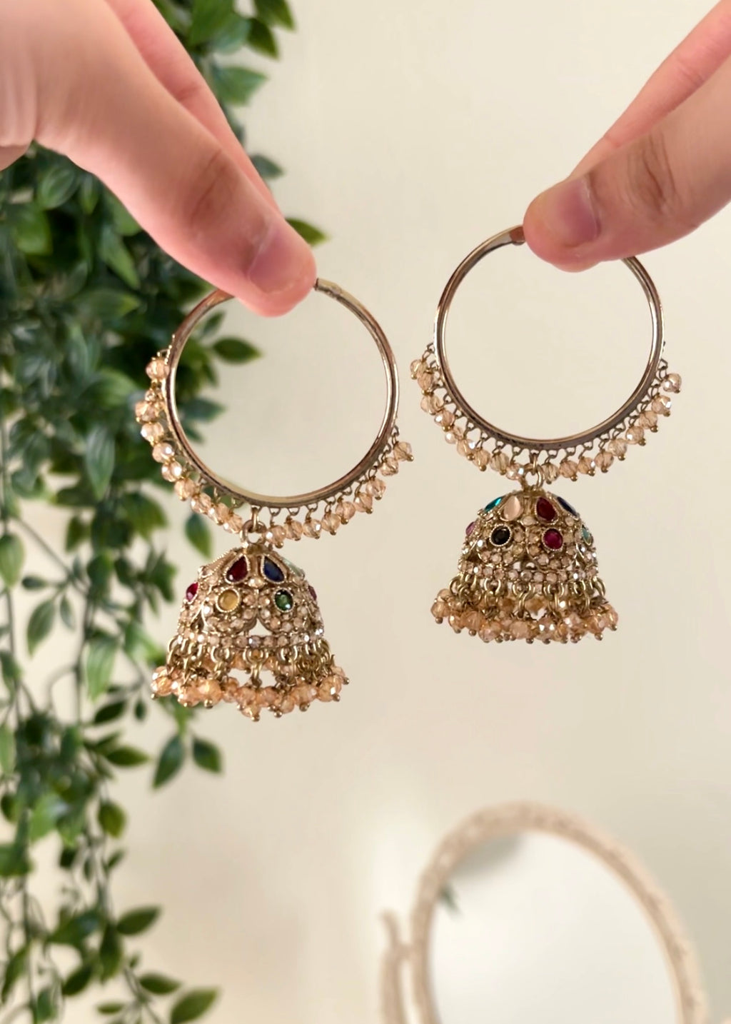 MEHEL - Multi Champagne Jhumka Hoops
