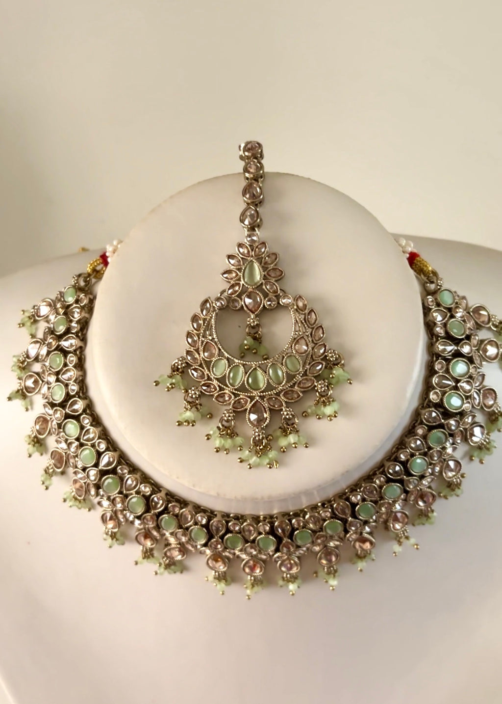 KIRAN - Mint Gold Necklace/Choker Set
