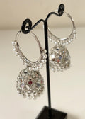 EZEL - Silver Mirror Jhumka Hoops
