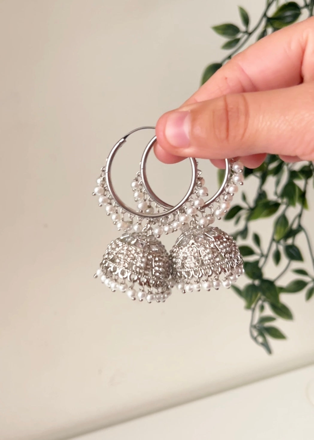 BLANCA - Silver Jhumka Tikka Set