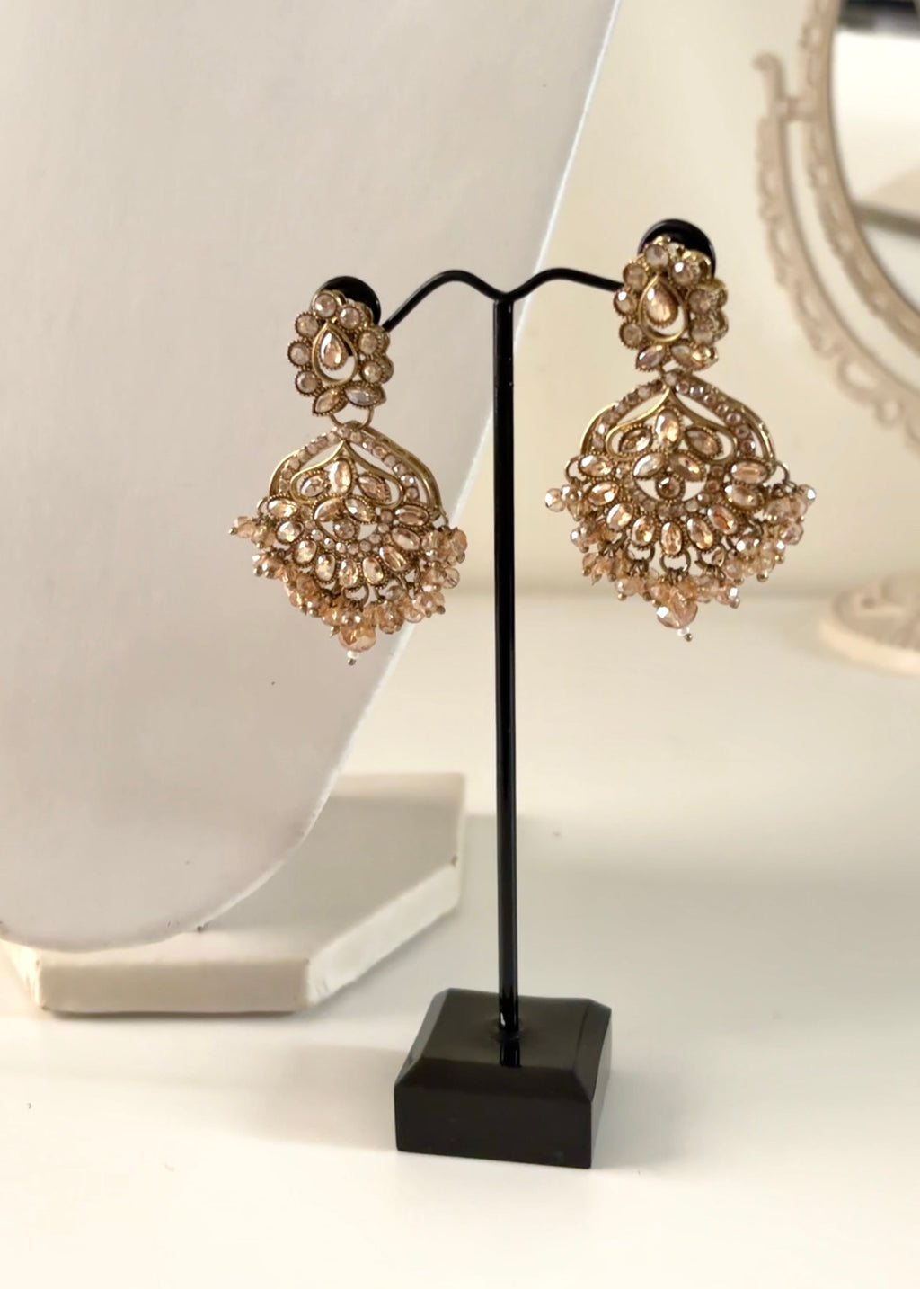 Crystal Necklace Set - Golden Champagne