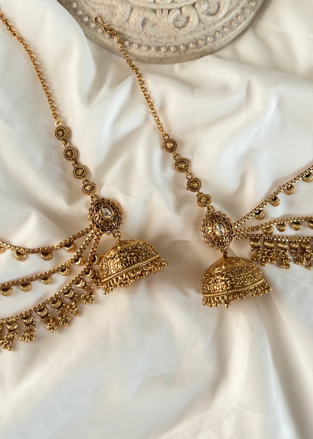 AMAL - Gold Plated Jhumka Sahara (Detachable)
