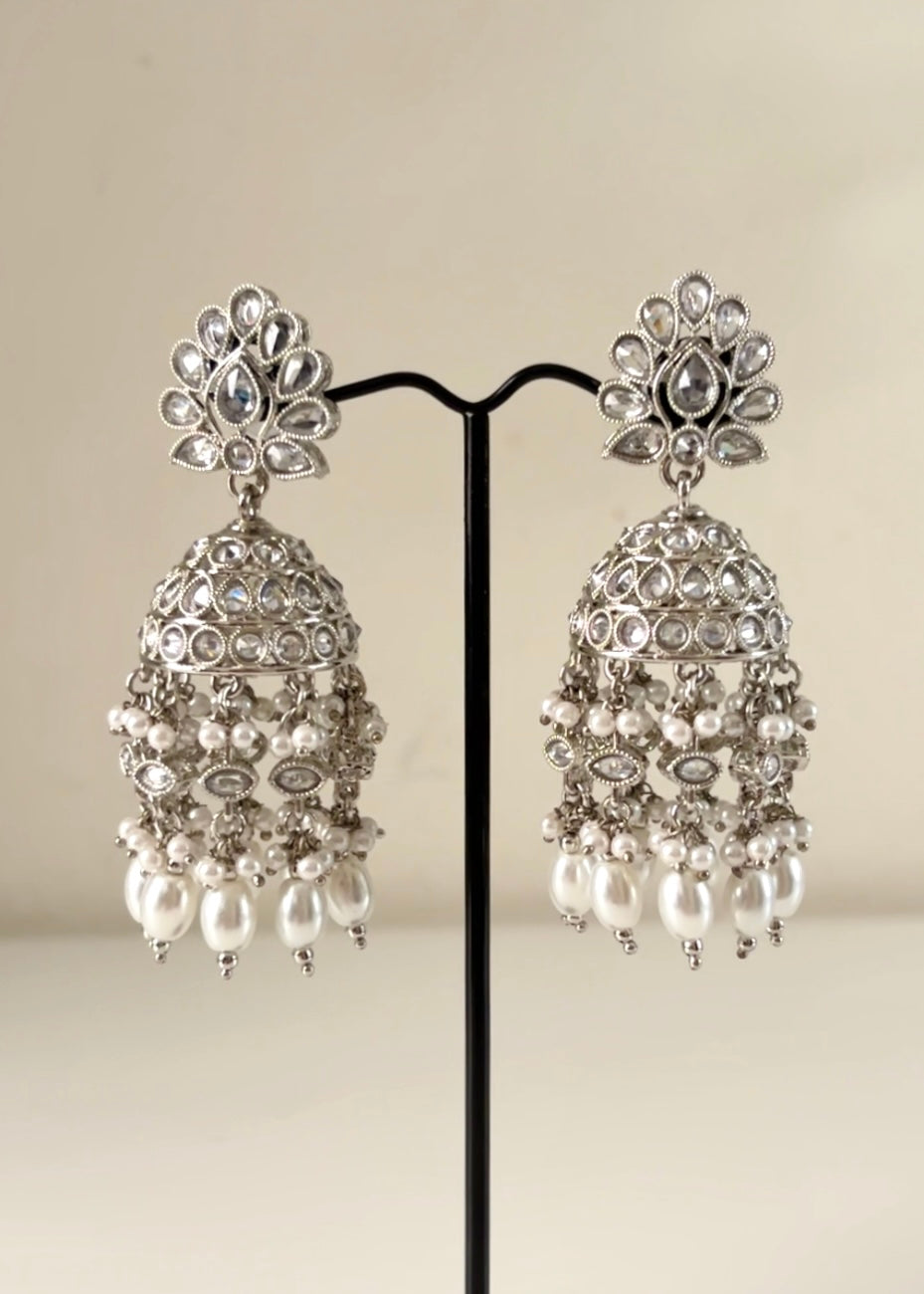 MARWA - Silver Statement Jhumka
