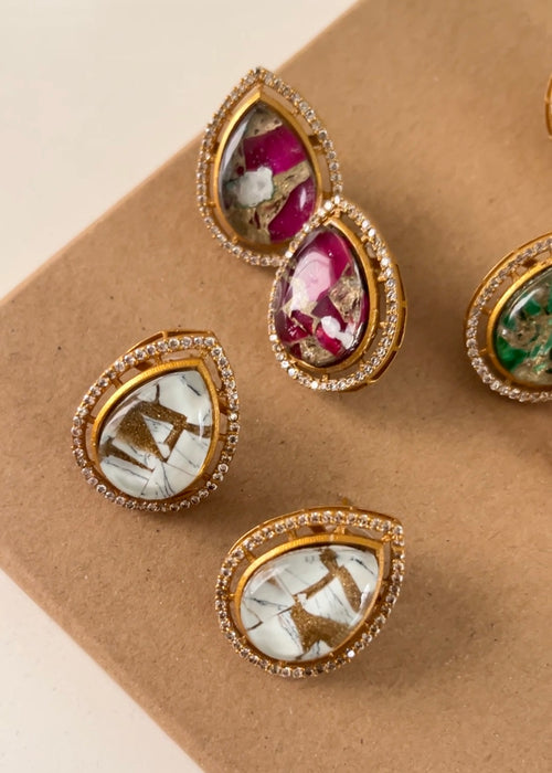 Doublet Stone - Studs Earrings