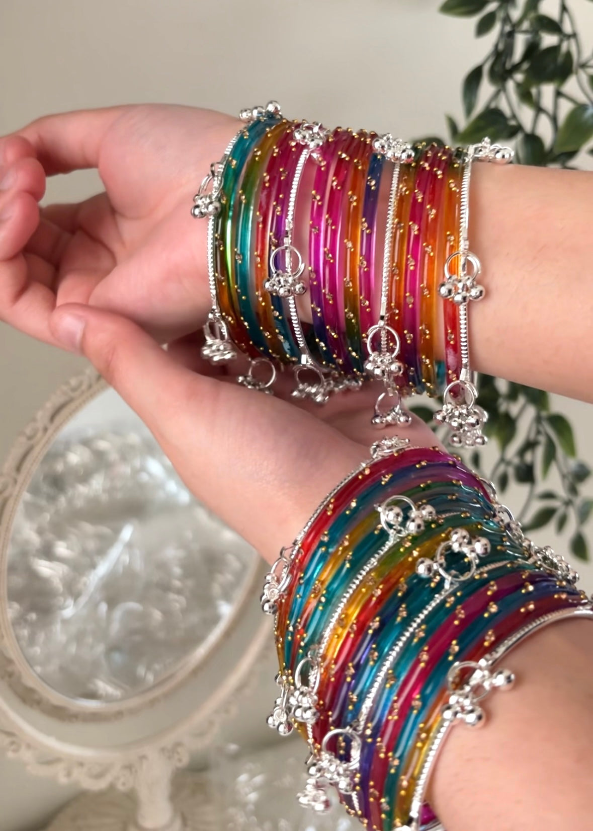 Silver Kashmiri Bangles - Set Of 4