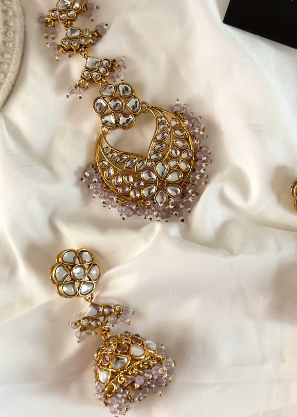 NAIMAL - Kundan Jhumka Tikka Set