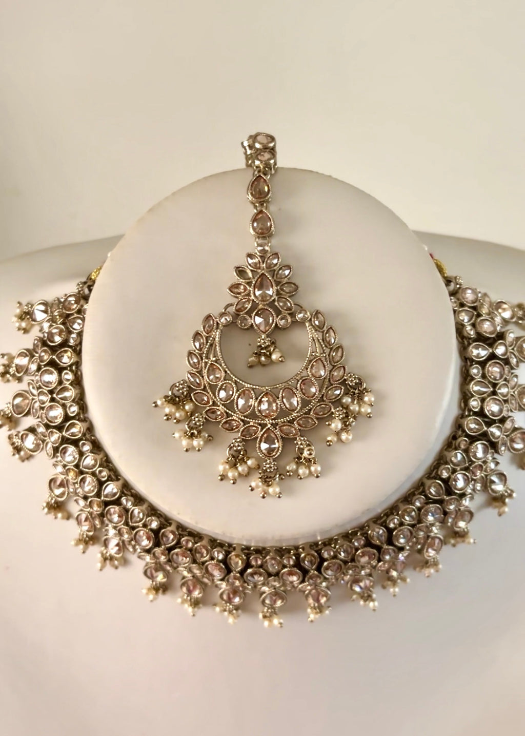KIRAN - Gold Champagne Necklace/Choker Set