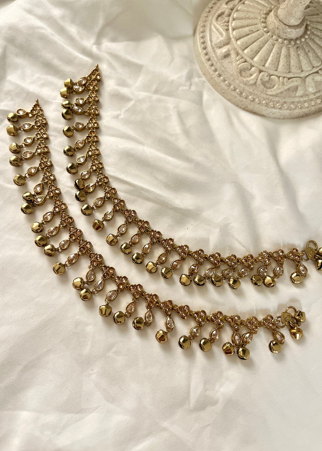 ZARA - Pair of Antique Gold Ghungroo Anklets