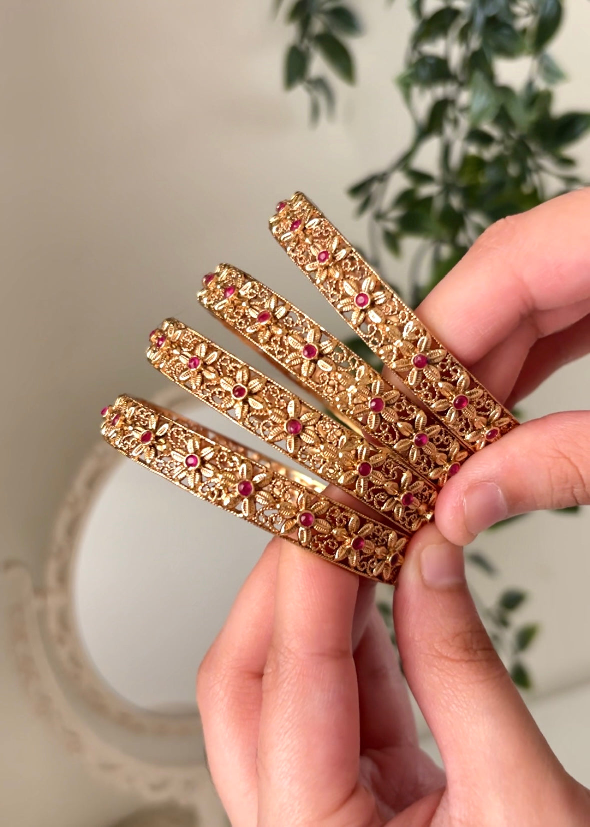 RUMI - Gold Plated Bangles (set of 4)