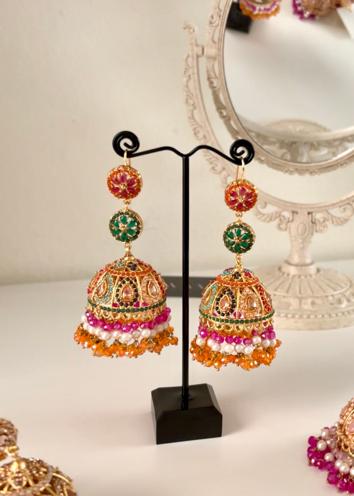 SNEHA - Nauratan Oversized Jhumka