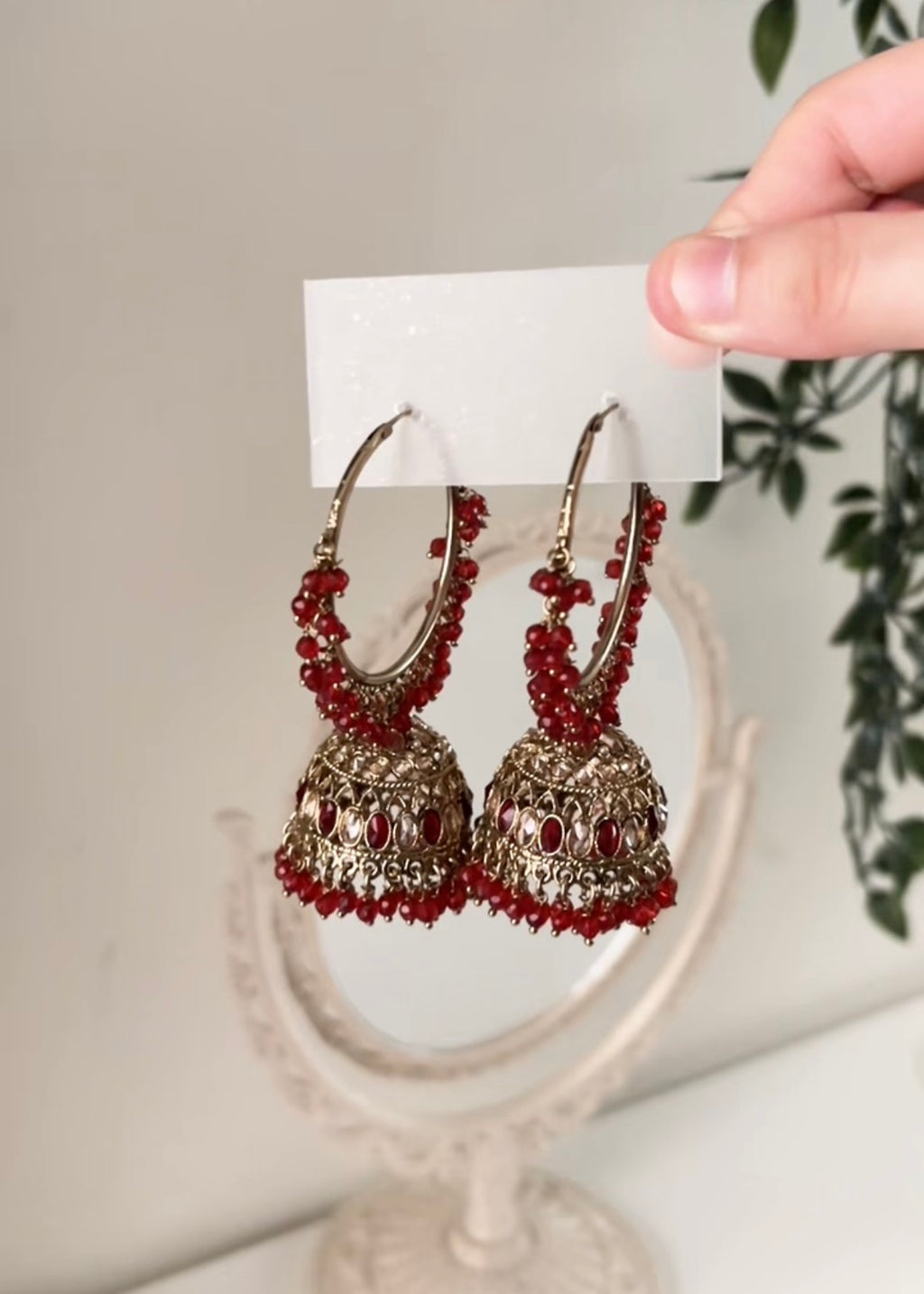 ALAIYA - Hoop Jhumka Tikka Set