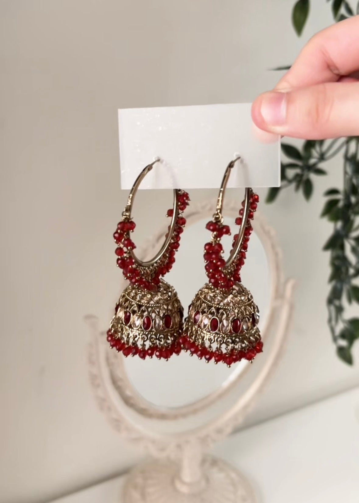 ALAIYA - Hoop Jhumka Tikka Set