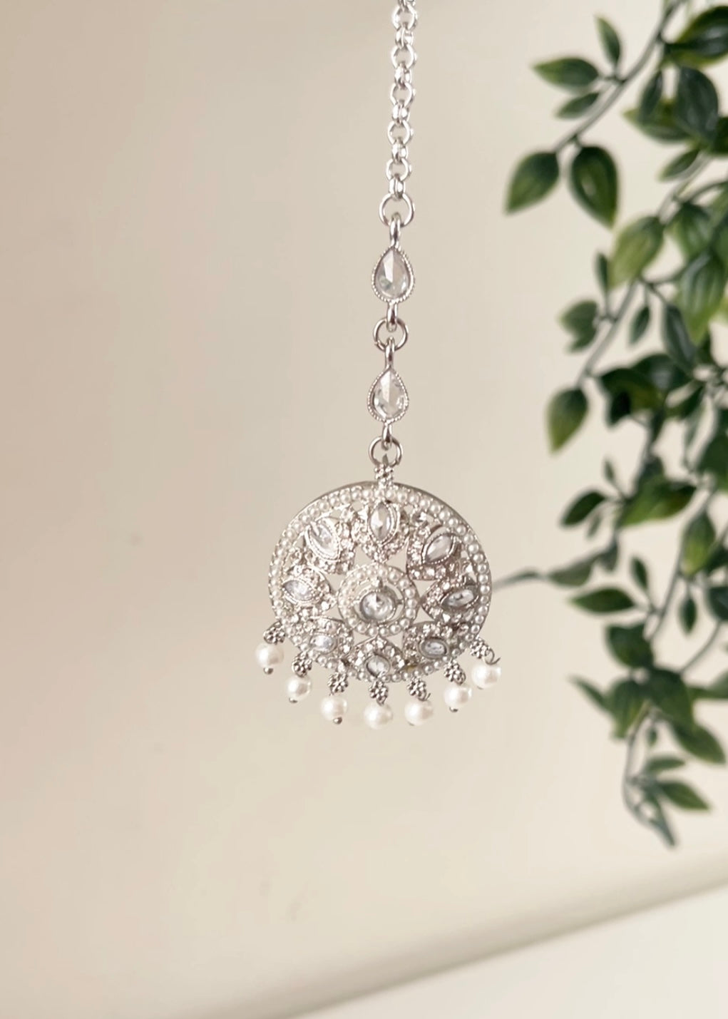NAINA - Silver Jhumka Tikka Set