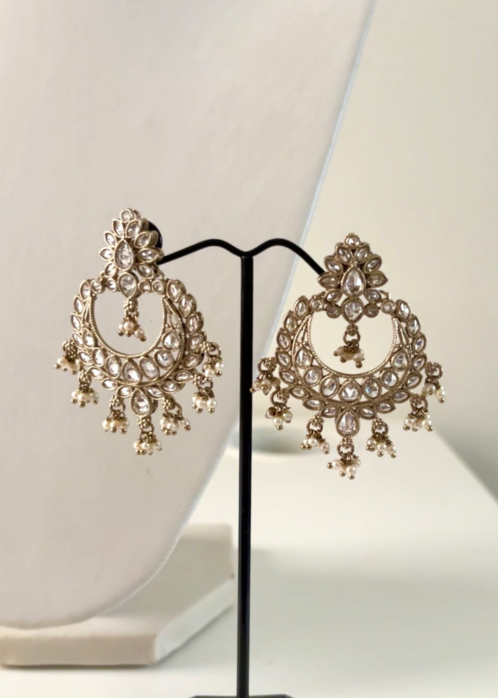 KIRAN - White Gold Polki Choker/Necklace Set