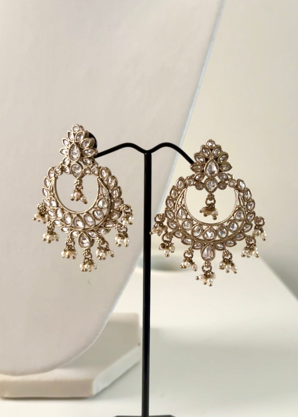KIRAN - White Gold Polki Choker/Necklace Set