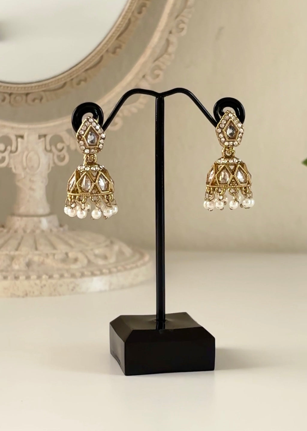 AZAL - White Gold Mini Jhumki