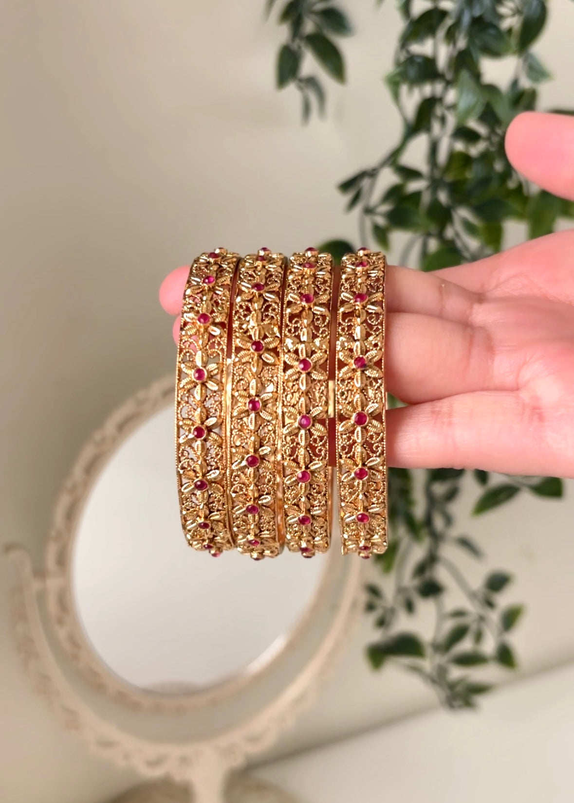 RUMI - Gold Plated Bangles (set of 4)