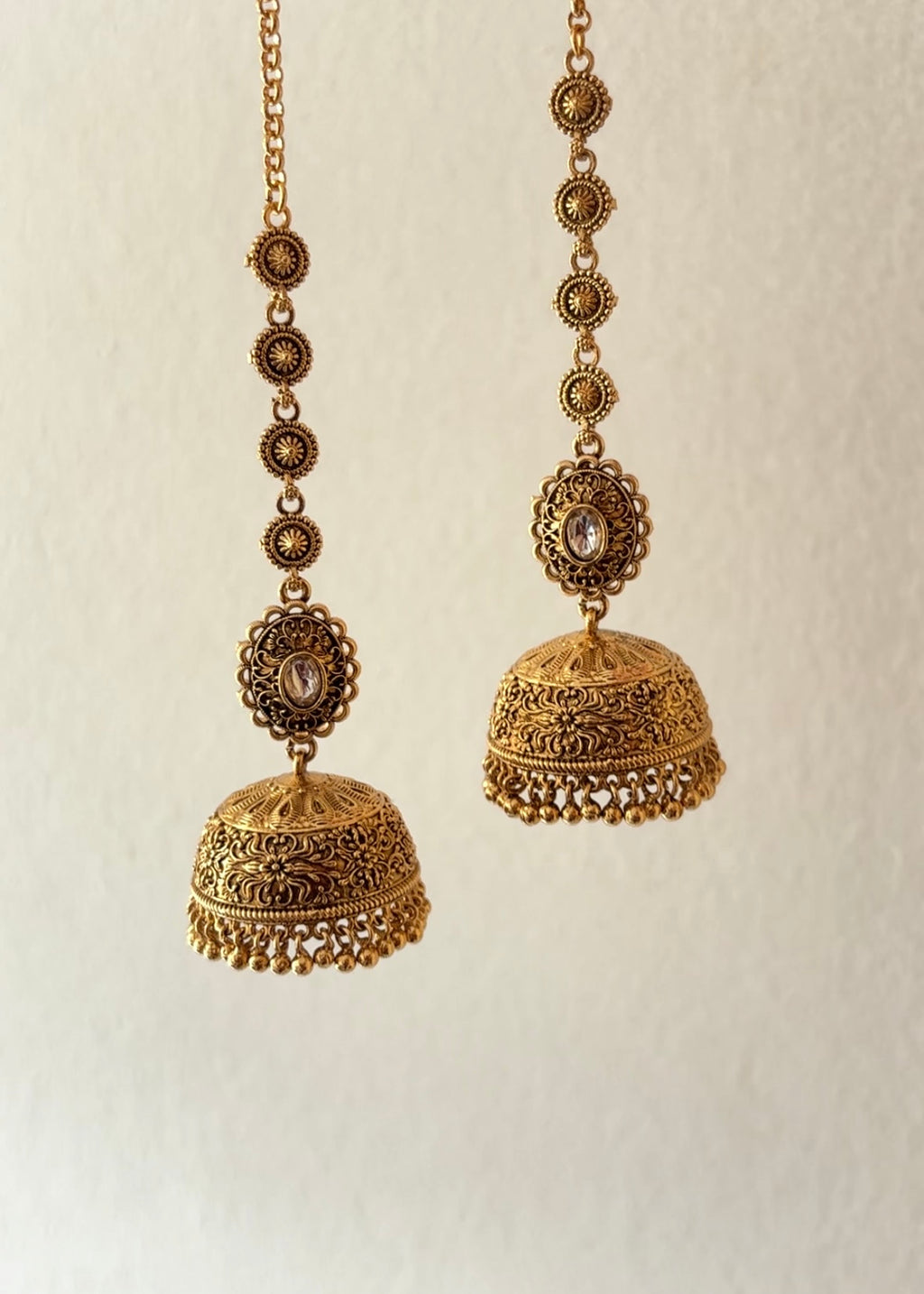 AMAL - Gold Plated Jhumka Sahara (Detachable)