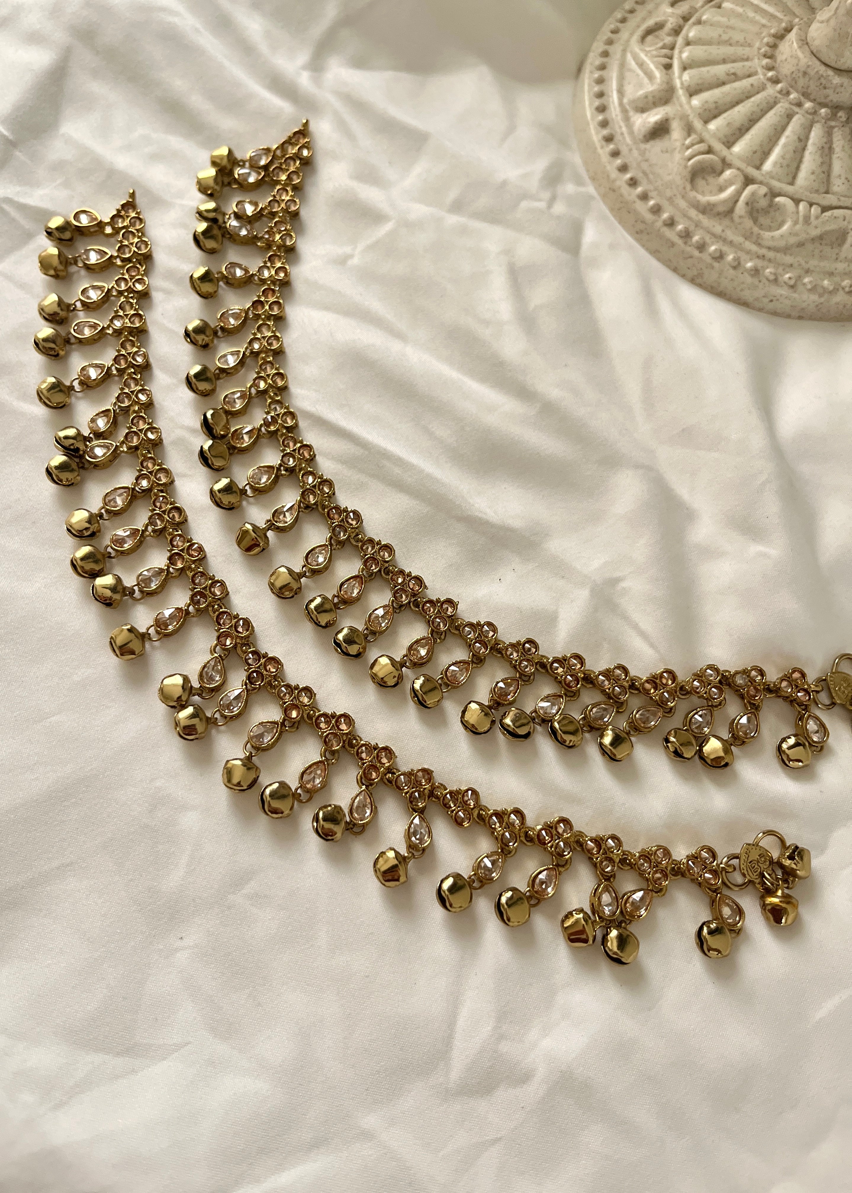 ZARA - Pair of Antique Gold Ghungroo Anklets