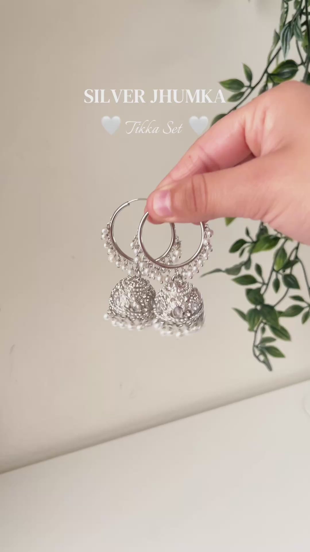 BLANCA - Silver Jhumka Tikka Set